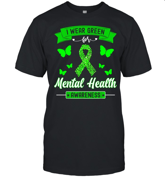 I Wear Greental Health Awareness Ribbon Butterfly shirt Classic Men's T-shirt
