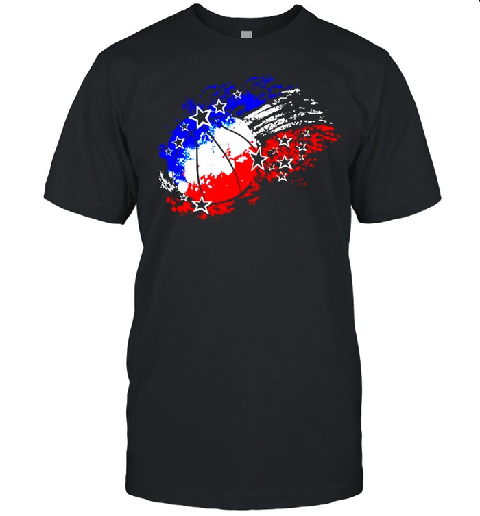 Basketball red white blue 4th of July shirt Classic Men's T-shirt