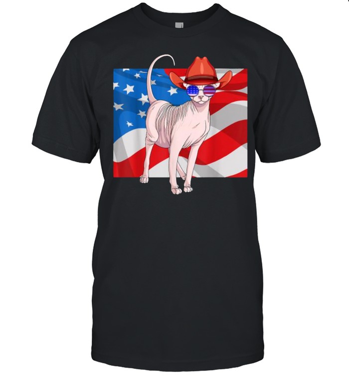 Sphynx Cat 4th Of July Patriotic American Flag T-Shirt