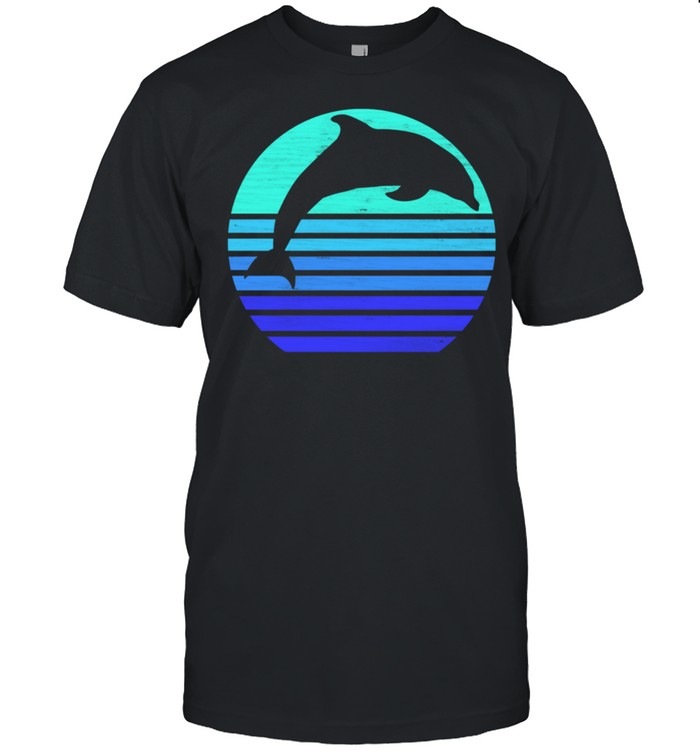 Retro Delfin Silhouette Langarmshirt shirt Classic Men's T-shirt
