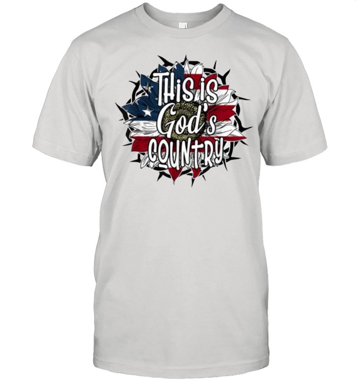 This Is God’s USA Country American Flag Sunflower T- Classic Men's T-shirt