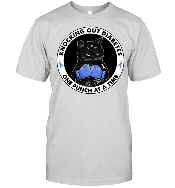 Black Cat knocking out Diabetes one punch at a time shirt Classic Men's T-shirt