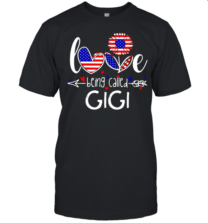 American Flag Flower Love Being Called Gigi T-shirt Classic Men's T-shirt