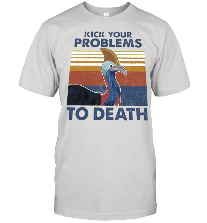 Cassowary Kick Your Problems To Death Vintage Retro T-shirt Classic Men's T-shirt