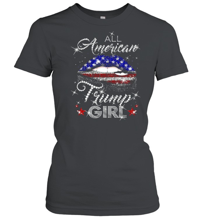 Lip All American Trump Girl USA Flag T-shirt Classic Women's T-shirt