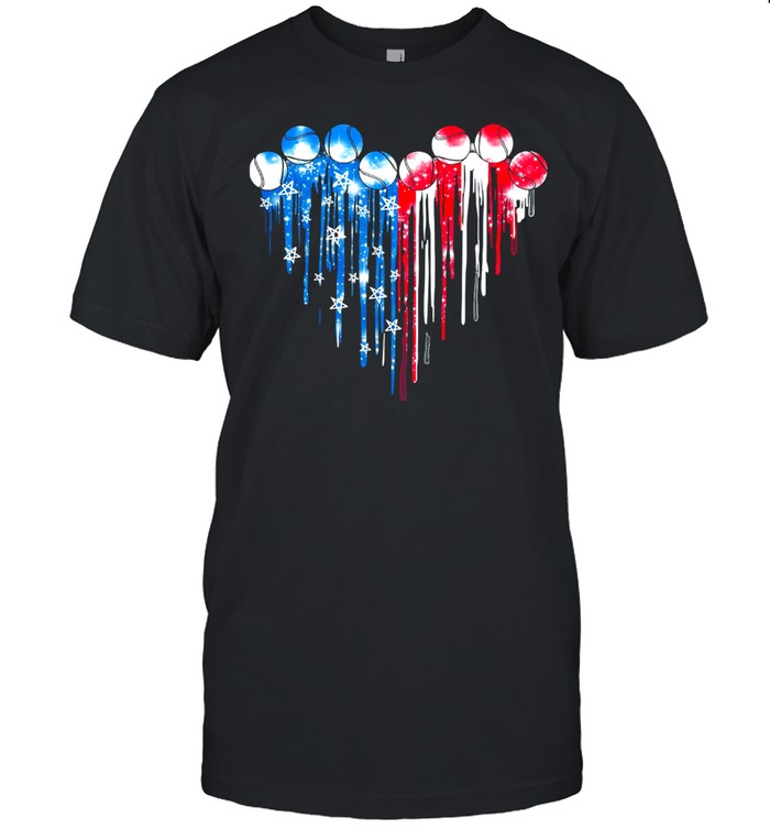 Softball Heart American Flag shirt Classic Men's T-shirt