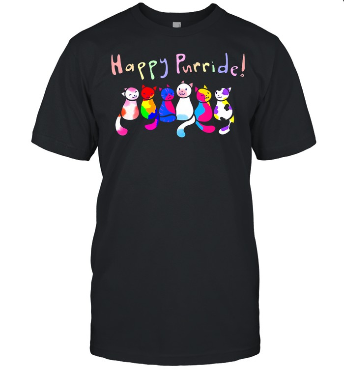 Happy Purride Cat LGBT Gay Pride Lesbian Gay Bi Trans shirt