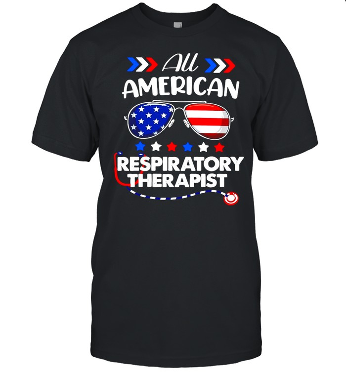 All American Respiratory Therapist Nurse 4th Of July Patriotic USA Flag Nursing T-shirt Classic Men's T-shirt