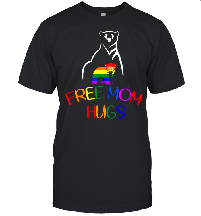 Free Mom Hugs Bear Gay LGBT Pride T- Classic Men's T-shirt