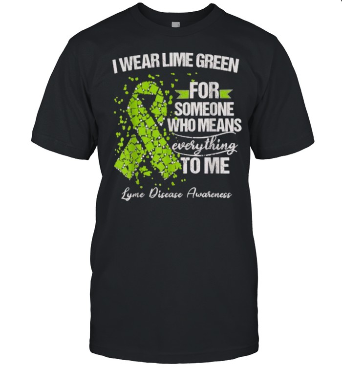 I Wear Lime Green For Someone Who Means Everything To Me Lyme Disease Awareness Warrior Support Survivor T-Shirt