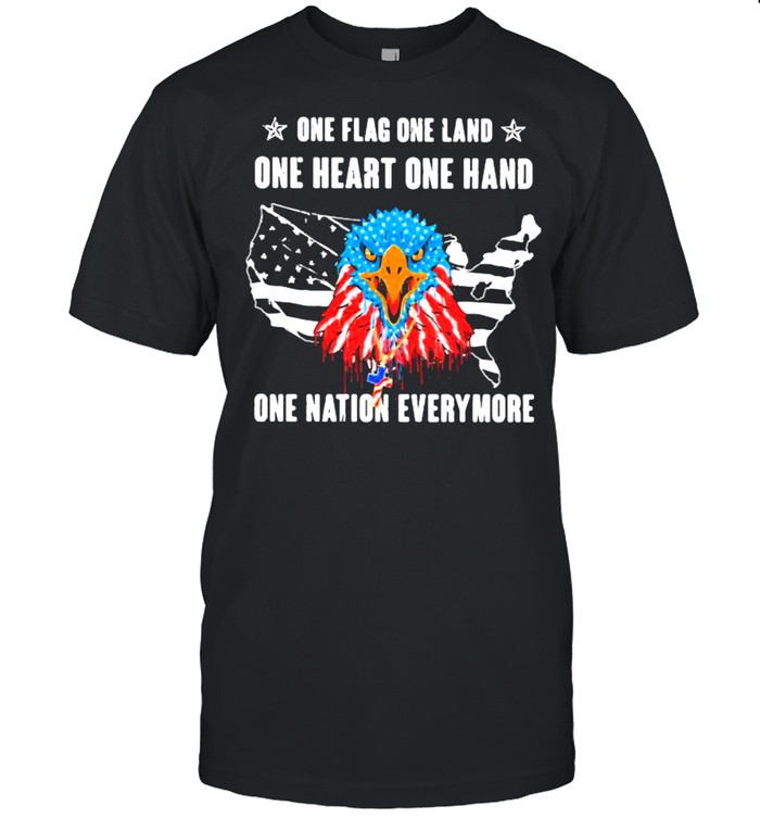 One Flag One Land One Heart One Hand One Nation Everymore Eagle American Flag  Classic Men's T-shirt