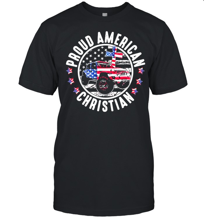 Proud American Christian Jeep American Flag  Classic Men's T-shirt