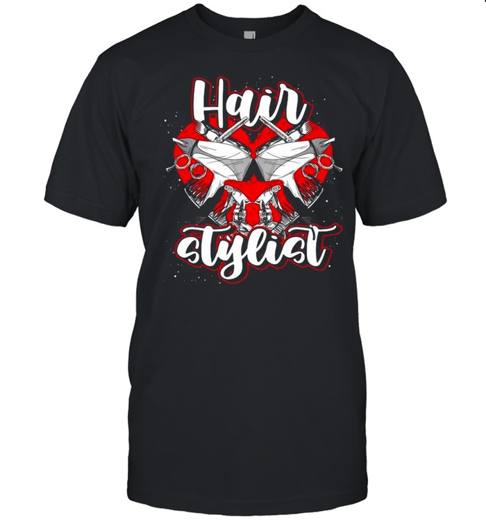 Hairdresser Gift Hair Stylist Heart Scissors Hairstylist T-shirt Classic Men's T-shirt