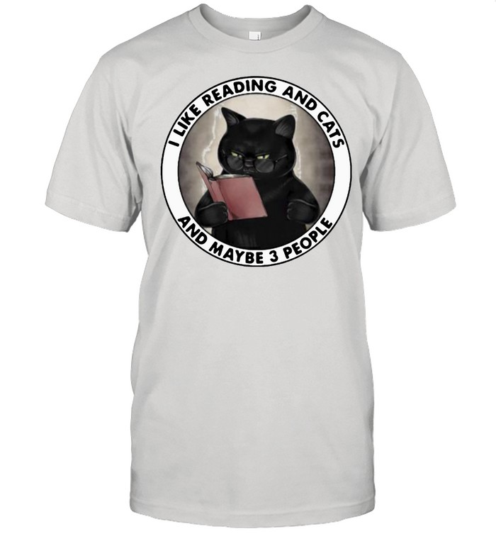 I Like Reading And Cats And MAybe 3 People Cat  Classic Men's T-shirt