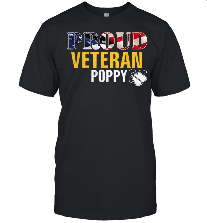 Proud Veteran Poppy With American Flag Veteran Day shirt Classic Men's T-shirt