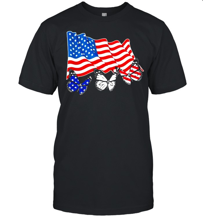 Butterfly American Flag  Classic Men's T-shirt