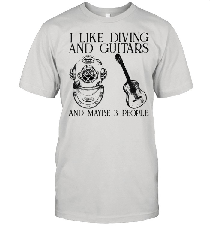 I Like Diving And Guitars And Maybe 3 People  Classic Men's T-shirt