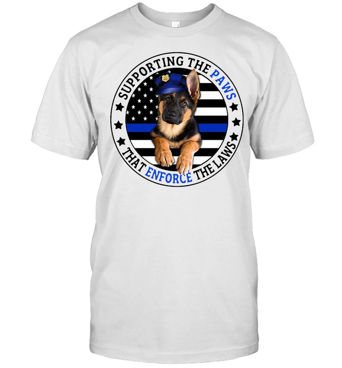 American Flag Supporting The Paws That Enforce The Laws Vintage  Classic Men's T-shirt
