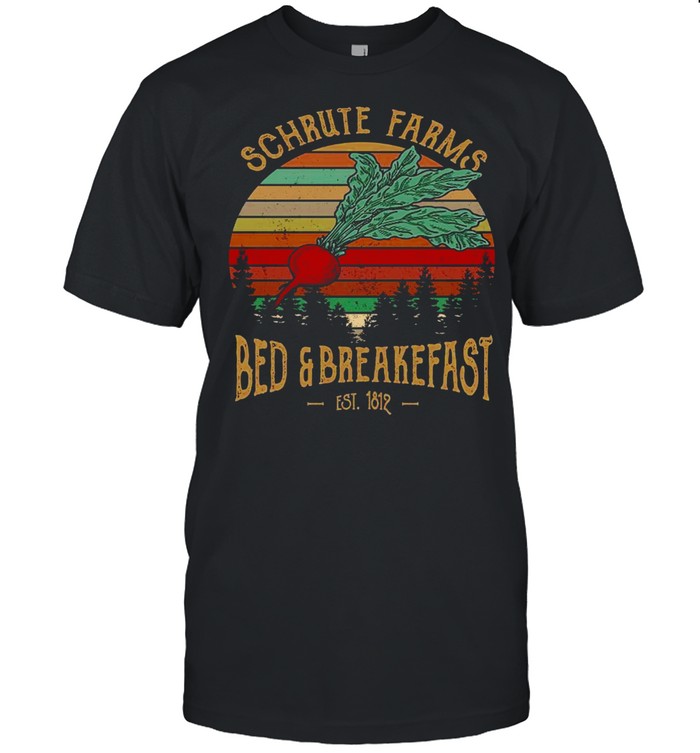 Retro Sunset Schrute Farms Bed And Breakefast Est 1812 shirt