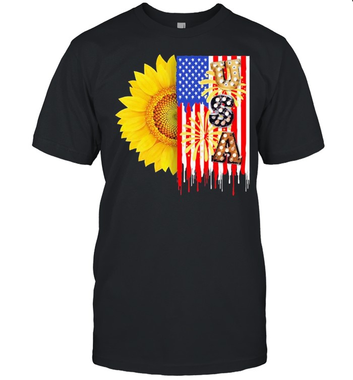 Sunflower usa American flag 4th of july shirt