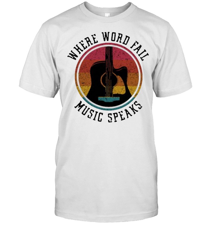 where word fail music speaks guitar vintage shirt