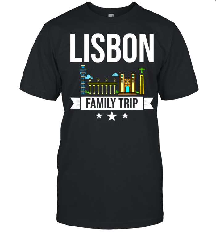 Lisbon Portugal City Trip Skyline Map Travel shirt
