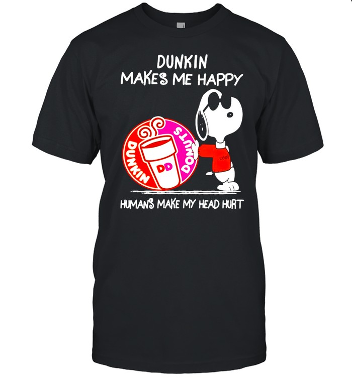 Snoopy Dunkin makes me happy humans make my head hurt shirt Classic Men's T-shirt