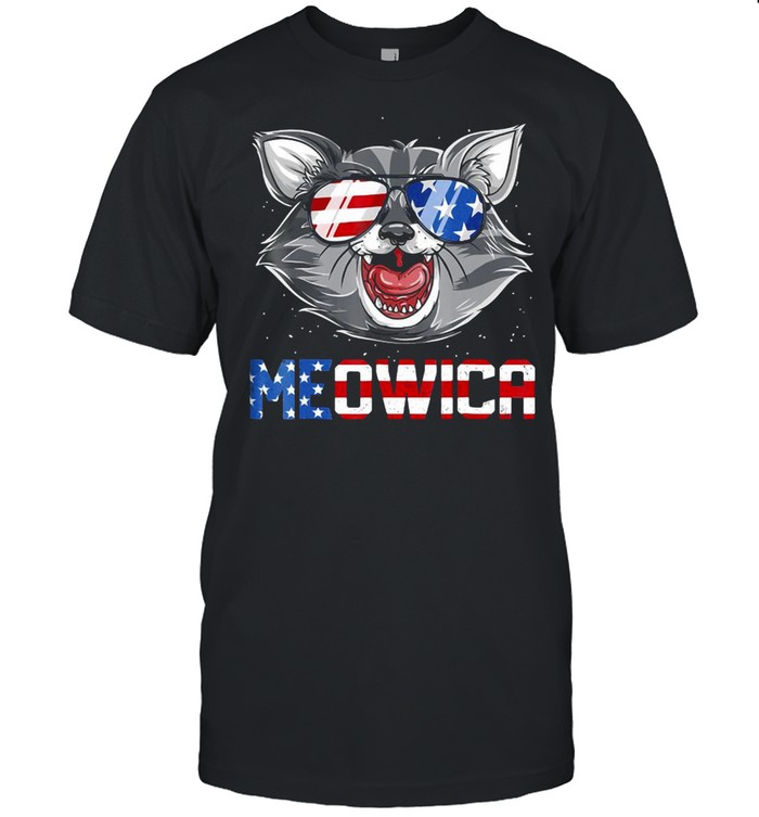 Meowica 4Th Of July Merica Cat American Flag  Classic Men's T-shirt