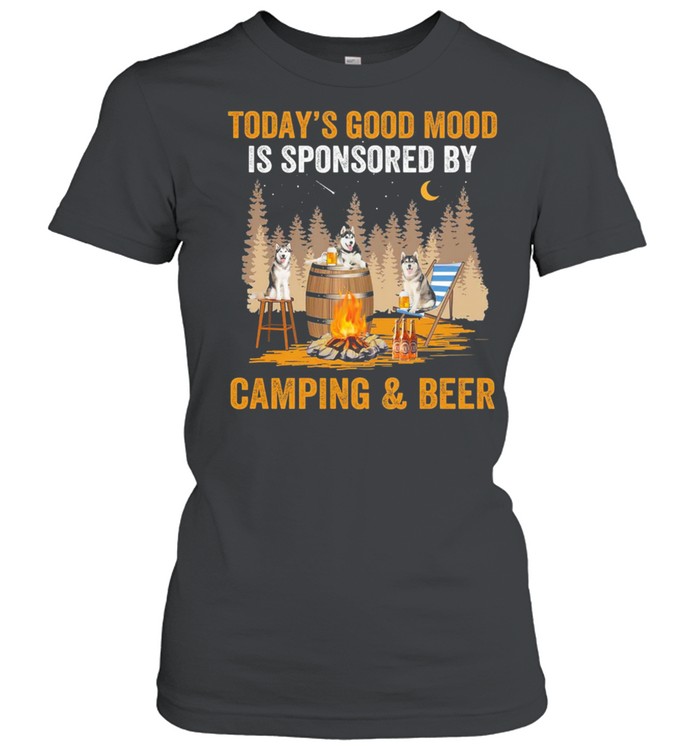 Wolf todays good mood is sponsored by camping and beer shirt Classic Women's T-shirt