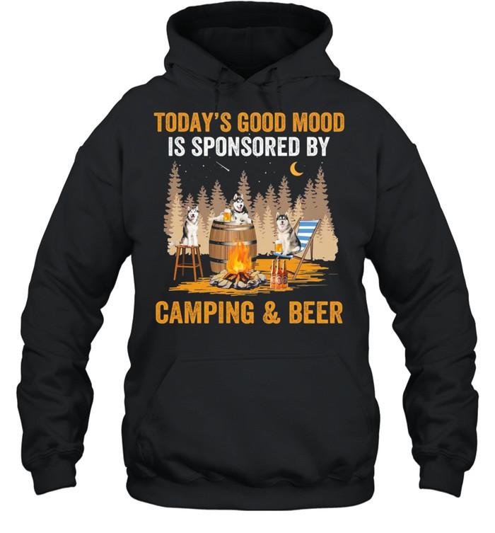 Wolf todays good mood is sponsored by camping and beer shirt Unisex Hoodie