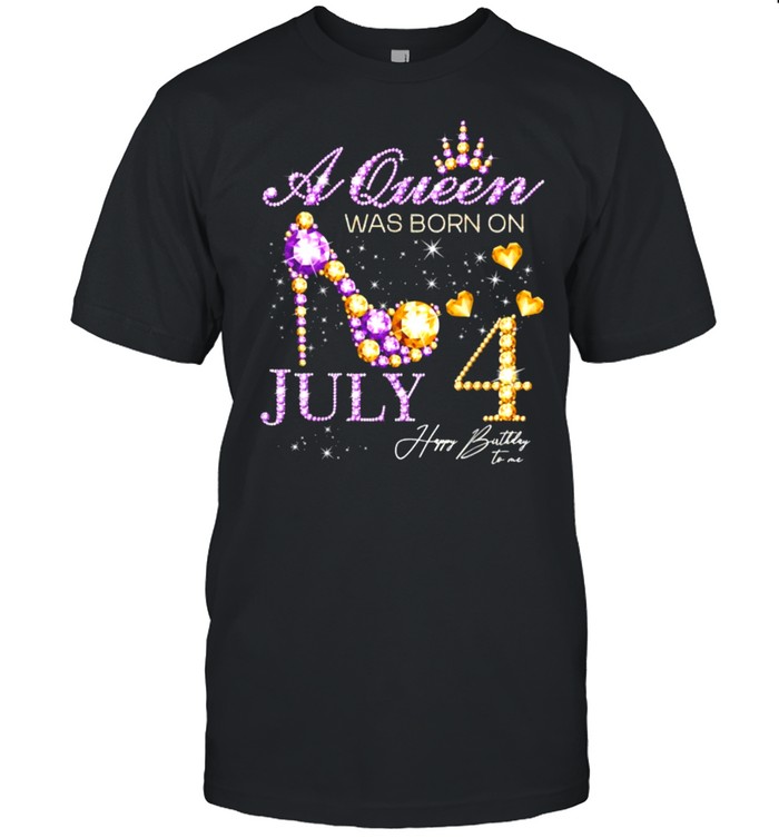 A Queen Was Born on July 4 Happy Birthday To Me Queen T- Classic Men's T-shirt