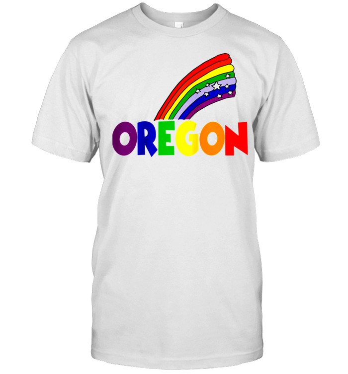 Smilealottees Cool Oregon and Rainbow Travel Cartoon shirt Classic Men's T-shirt