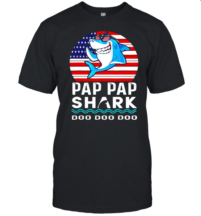 Pap Pap Shark  Fathers Day Gift From Wife Son Daughter T-shirt Classic Men's T-shirt