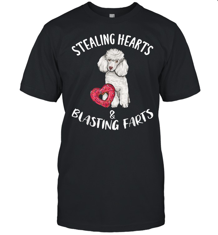 Stealing Hearts Blasting Farts Poodle Valentines Day shirt Classic Men's T-shirt