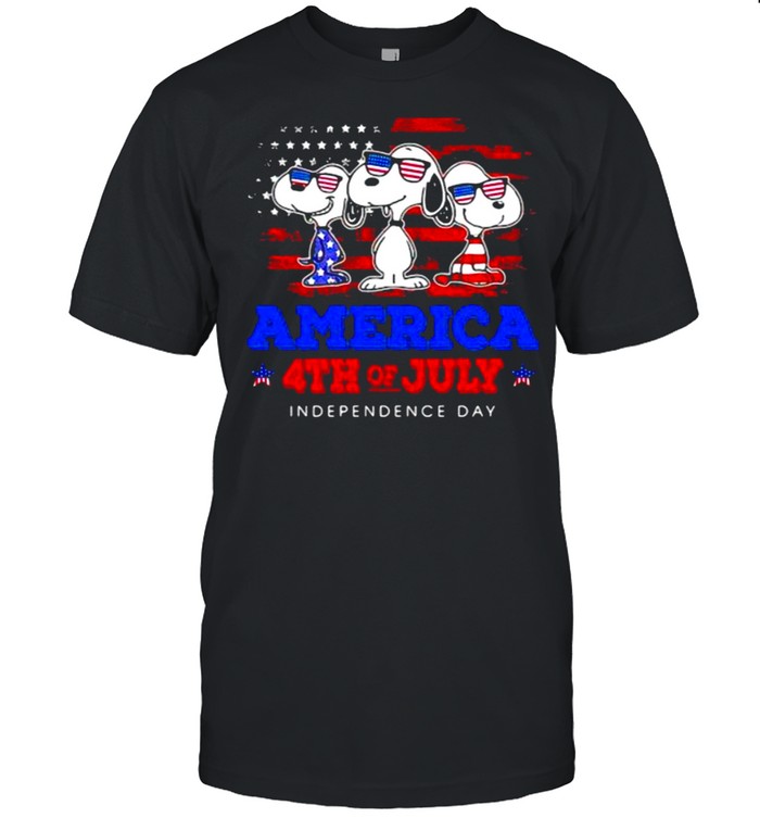 America 4th Of July Independence Day Snoopy  Classic Men's T-shirt
