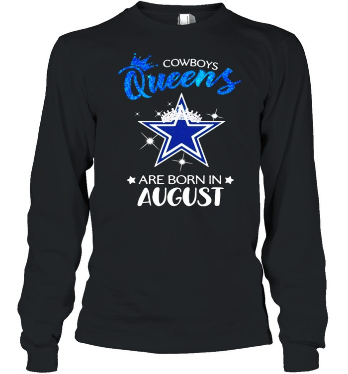Cowboy Queens Are Born In August Blue  Long Sleeved T-shirt