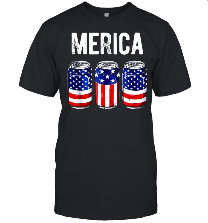 Beer American Flag 4th of July Merica USA Drinking T-shirt Classic Men's T-shirt