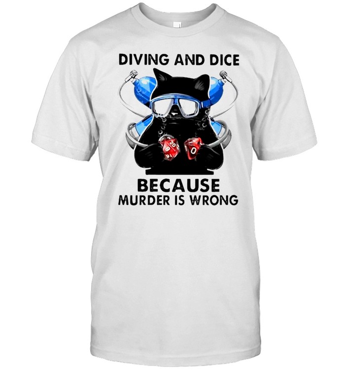 Cat diving and dice because murder is wrong shirt Classic Men's T-shirt