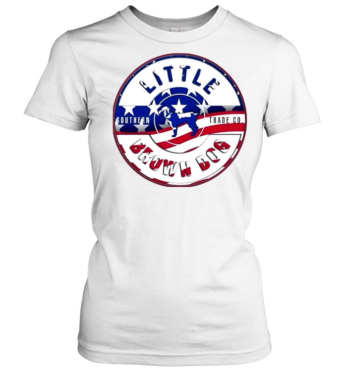 Little southern trade co brown dog american flag shirt Classic Women's T-shirt