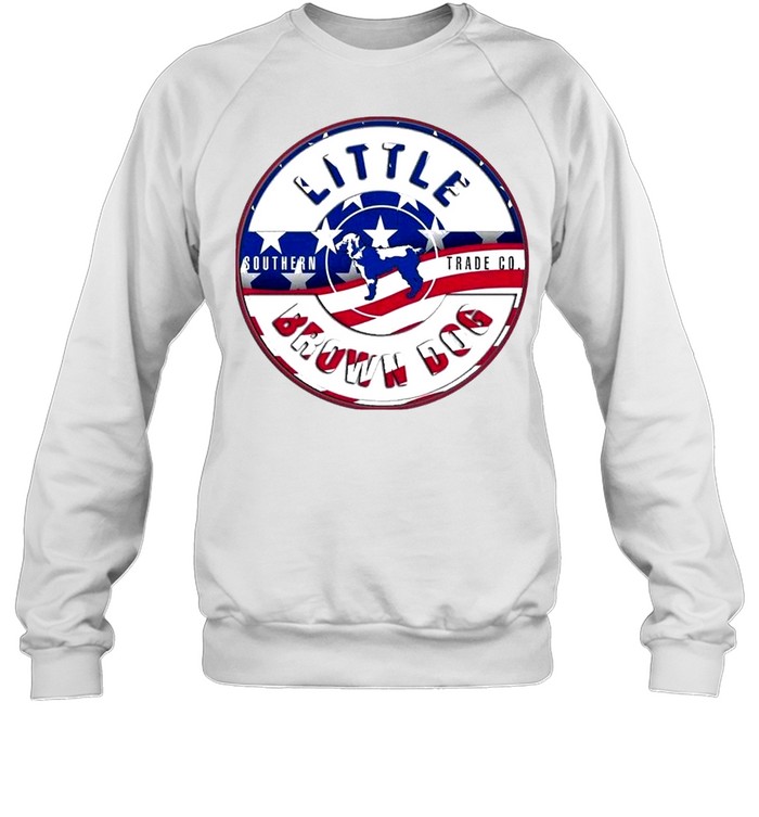 Little southern trade co brown dog american flag shirt Unisex Sweatshirt
