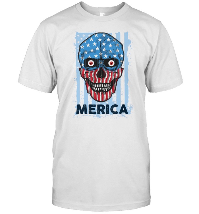 American Skull 4th of July Party Independence USA Flag shirt