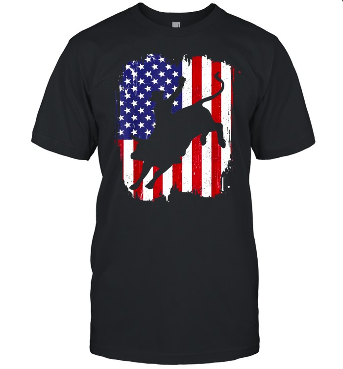 American Flag Bull Riding Rodeo Patriotic Bull Rider T-shirt