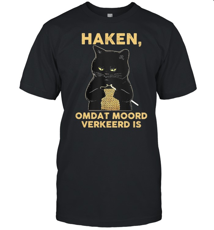 Black Cat haken omdat noord verkeerd is shirt Classic Men's T-shirt