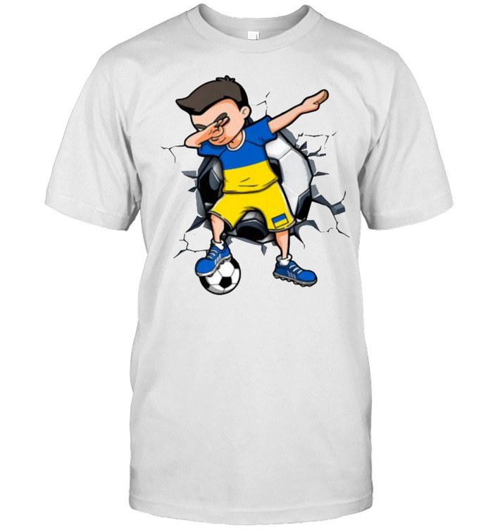 Dabbing Soccer Boy Ukraine Football Lovers Jersey Flag Sport T- Classic Men's T-shirt