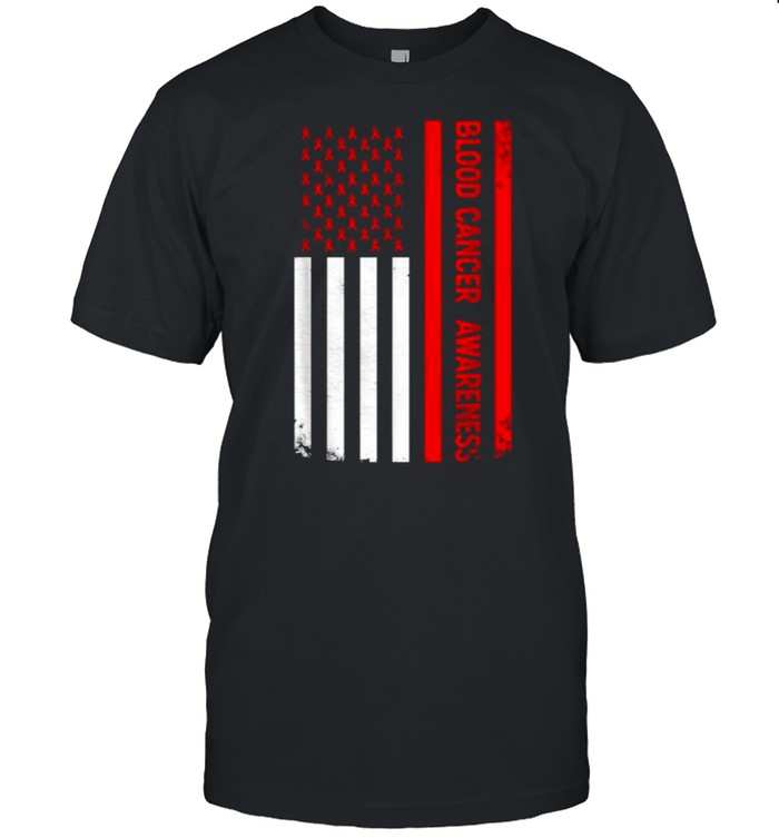 Blood Cancer Awareness Blood Cancer American Flag T- Classic Men's T-shirt