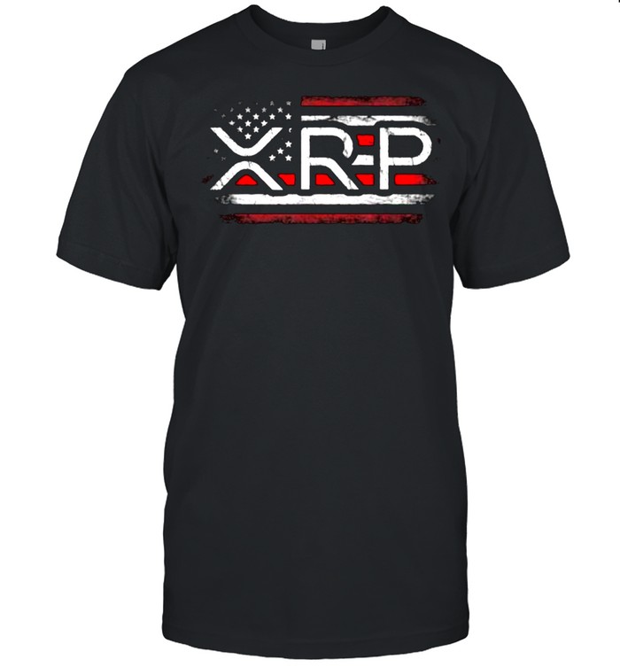 Crypto Currency XRP American Flag T-Shirt
