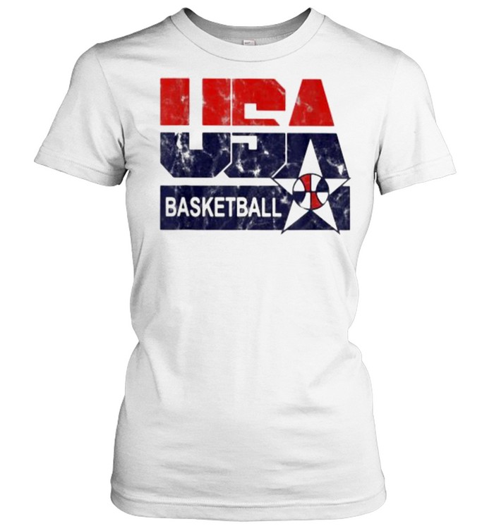 Distressed Retro 1990s USA Basketball  Classic Women's T-shirt