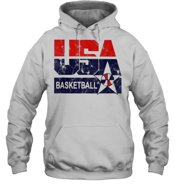 Distressed Retro 1990s USA Basketball  Unisex Hoodie