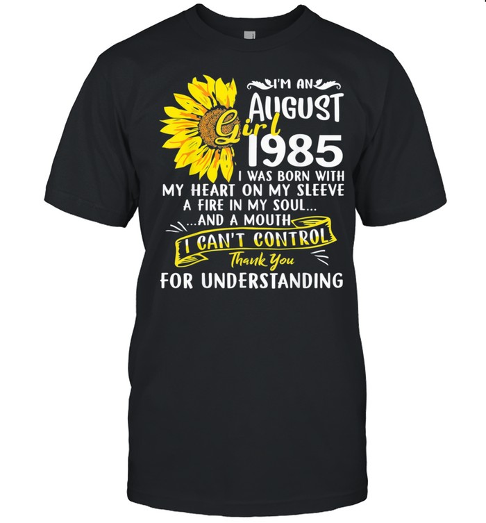 Im An August Girl 1985 36th Birthday Sunflower Classic shirt Classic Men's T-shirt