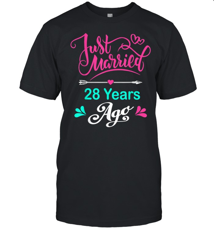 28th Wedding Anniversary Matching Couple Him and Her shirt Classic Men's T-shirt
